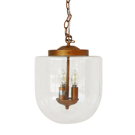 Delphi Pendant Lamp - Coarse Gold and Clear Glass from Ashcroft Furniture - Luna Furniture
