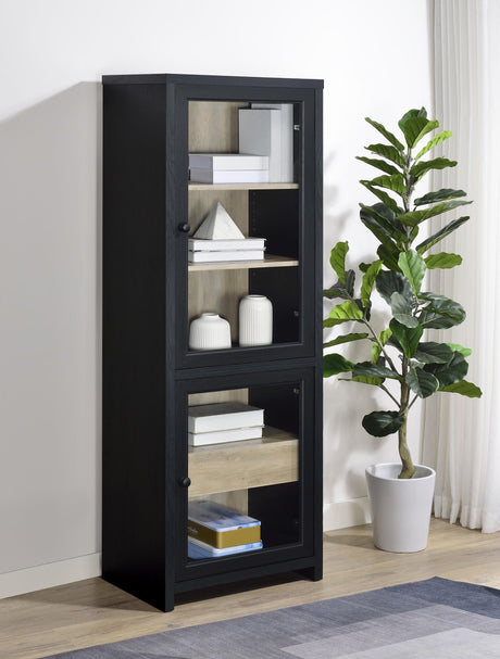 Denison Black 67-inch 2-Door Media Tower Storage Cabinet from Coaster - Luna Furniture