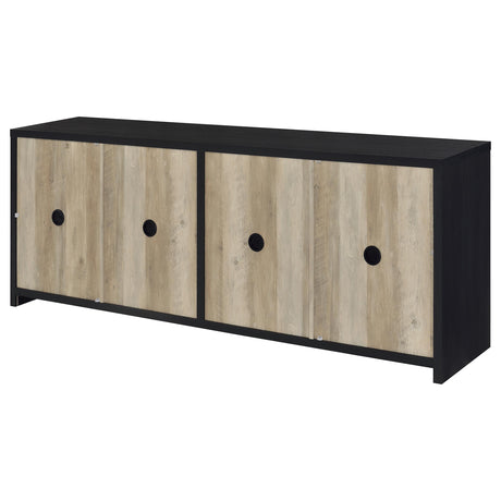 Denison Black 79-inch 4-Door TV Stand Media Console from Coaster - Luna Furniture