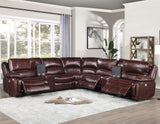 Denver Brown Dual-Power 6-Piece Leather Sectional from Steve Silver - Luna Furniture