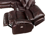 Denver Brown Dual-Power 6-Piece Leather Sectional from Steve Silver - Luna Furniture