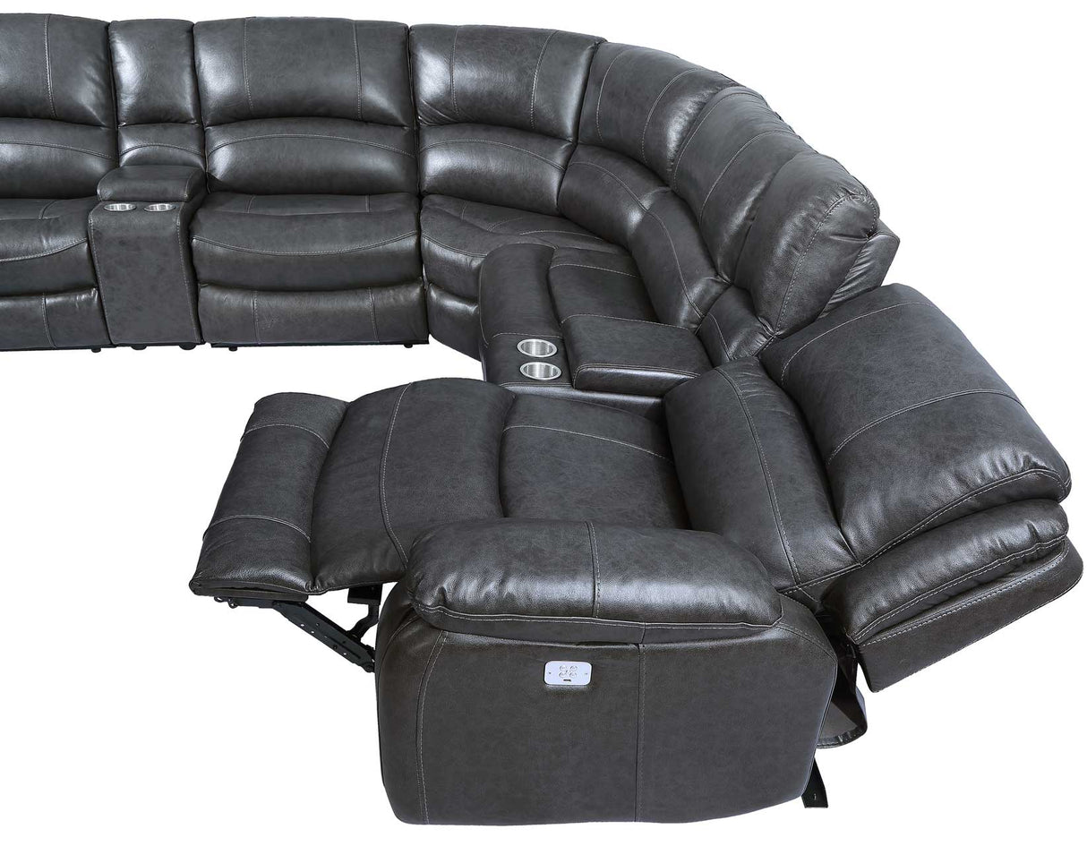 Denver Charcoal Dual-Power 6-Piece Sectional from Steve Silver - Luna Furniture