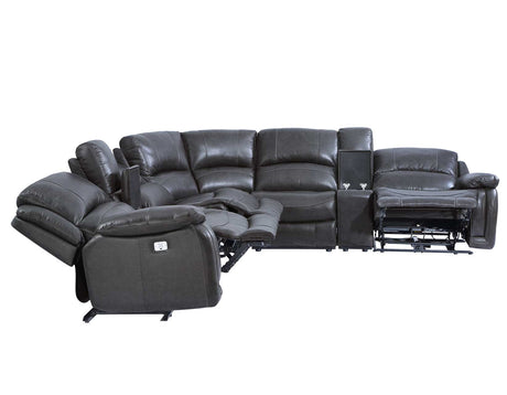 Denver Charcoal Dual-Power 6-Piece Sectional from Steve Silver - Luna Furniture