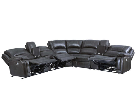 Denver Charcoal Dual-Power 6-Piece Sectional from Steve Silver - Luna Furniture