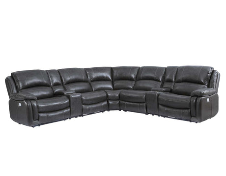 Denver Charcoal Dual-Power 6-Piece Sectional from Steve Silver - Luna Furniture