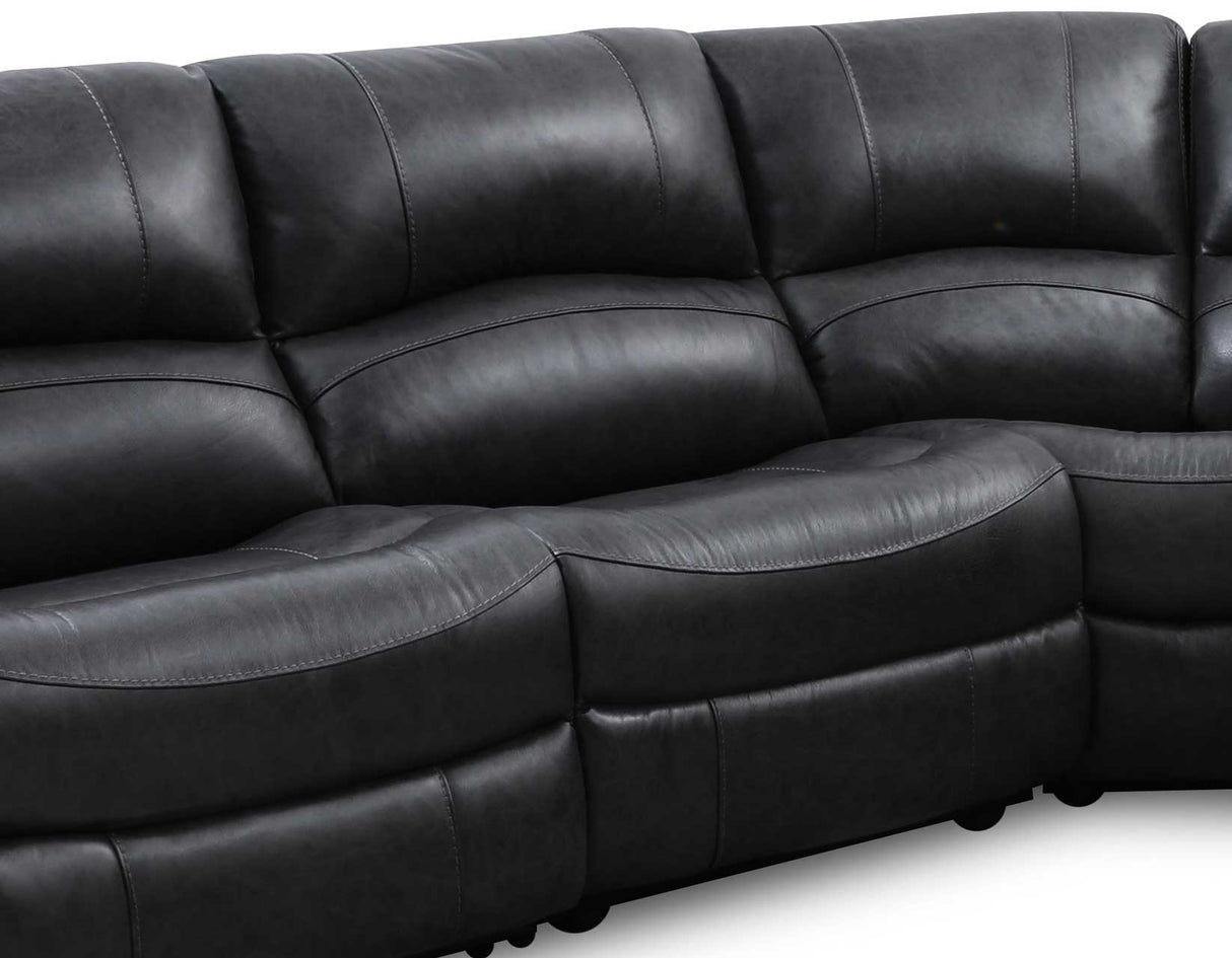 Denver Leather Armless Chair, Charcoal from Steve Silver - Luna Furniture