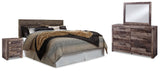 Derekson Multi Gray King Panel Headboard, Dresser, Mirror and Nightstand from Ashley - Luna Furniture
