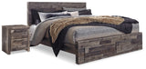 Derekson Multi Gray King Panel Storage Bed and 2 Nightstands from Ashley - Luna Furniture