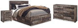 Derekson Multi Gray Queen Panel Storage Bed, Dresser and 2 Nightstand from Ashley - Luna Furniture