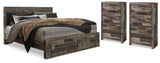 Derekson Multi Gray Queen Storage Bed and 2 Chests from Ashley - Luna Furniture