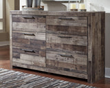 Derekson Queen Panel Bed with Dresser in Multi Gray from Ashley - Luna Furniture