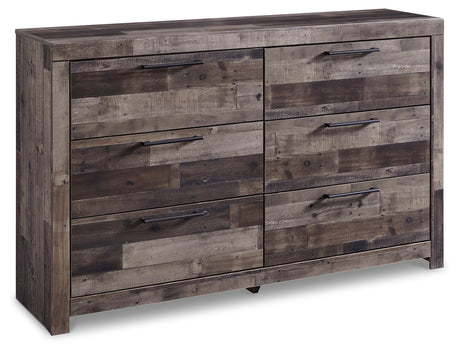 Derekson Brown/Gray Queen Panel Storage Bed, Dresser and 2 Nightstands from Ashley - Luna Furniture