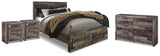 Derekson Brown/Gray Queen Panel Storage Bed, Dresser and 2 Nightstands from Ashley - Luna Furniture