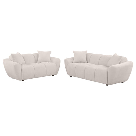 Destino Greige 2-Piece Chenille Splayed Arm Living Room Set from Coaster - Luna Furniture