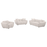 Destino Greige 3-Piece Chenille Splayed Arm Living Room Set from Coaster - Luna Furniture
