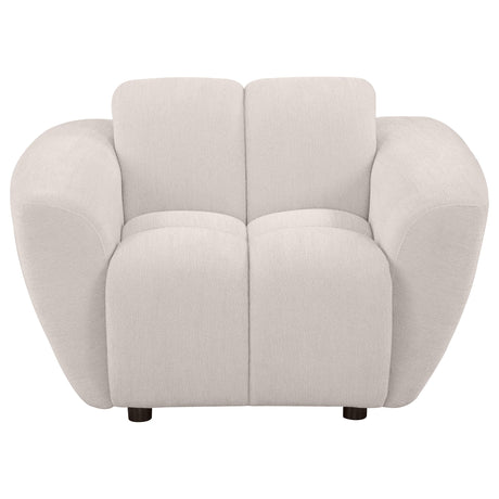 Destino Greige Chenille Upholstered Splayed Arm Accent Chair from Coaster - Luna Furniture