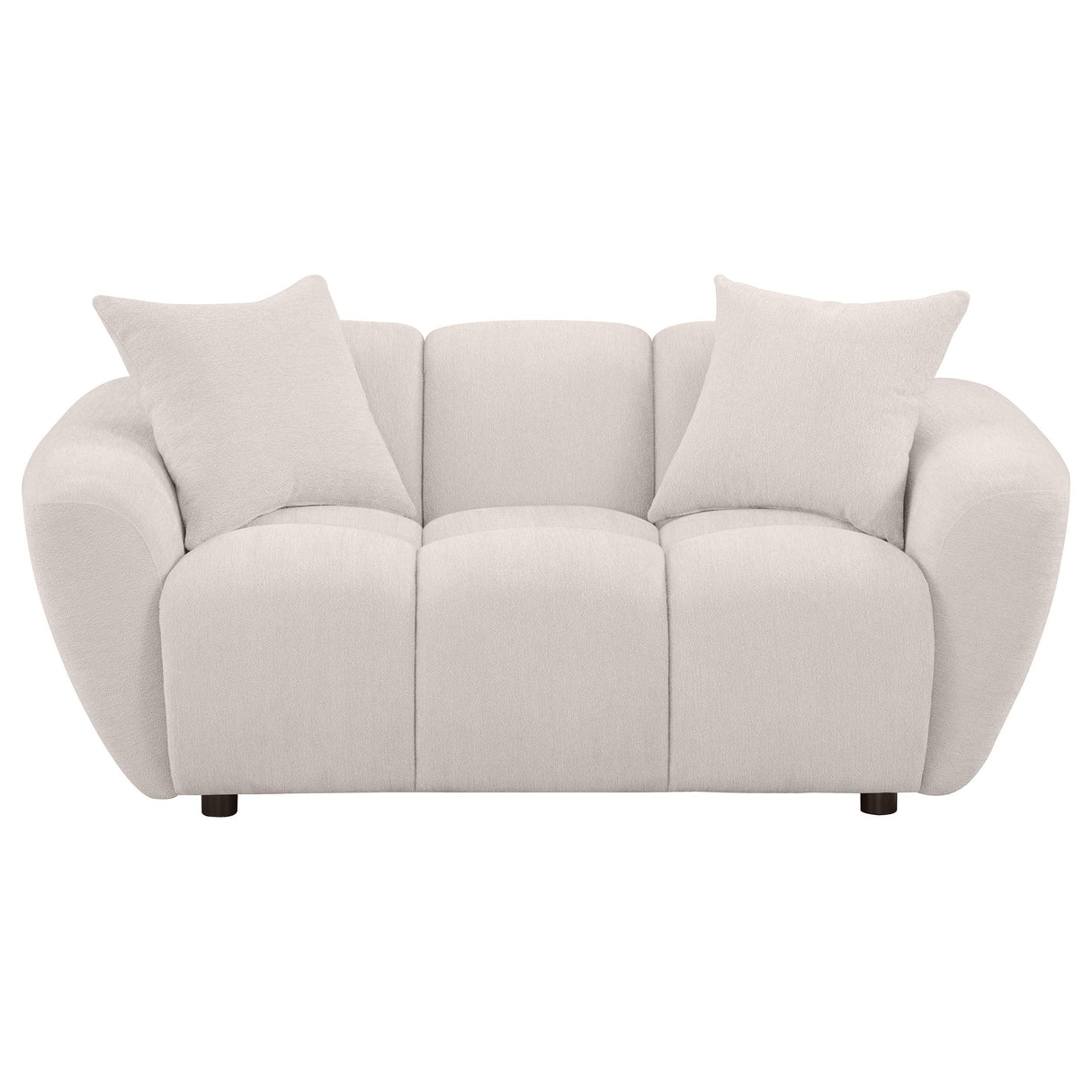 Destino Greige Chenille Upholstered Splayed Arm Loveseat from Coaster - Luna Furniture