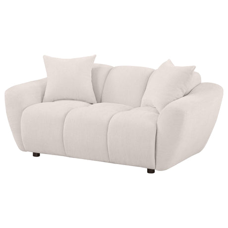 Destino Greige Chenille Upholstered Splayed Arm Loveseat from Coaster - Luna Furniture