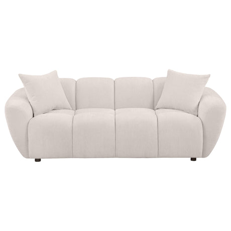 Destino Greige Chenille Upholstered Splayed Arm Sofa from Coaster - Luna Furniture