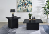 Devar Black 2-Piece Square Cocktail Coffee End Table Set from Coaster - Luna Furniture