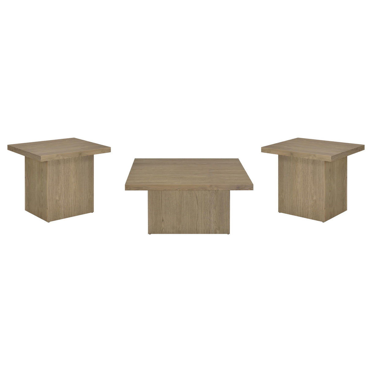 Devar Latte 3-Piece Square Cocktail Coffee End Table Set from Coaster - Luna Furniture