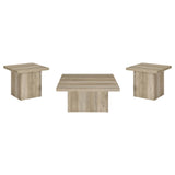 Devar Distressed Pine 3-Piece Square Coffee End Table Set from Coaster - Luna Furniture