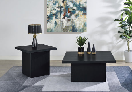 Devar Black Square Engineered Wood Cocktail Coffee Table from Coaster - Luna Furniture