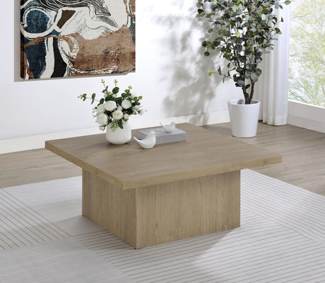 Devar Latte Square Engineered Wood Cocktail Coffee Table from Coaster - Luna Furniture