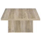 Devar Distressed Pine Square Engineered Wood Coffee Table from Coaster - Luna Furniture