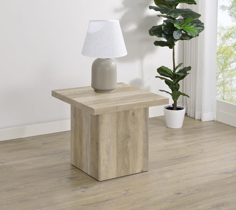 Devar Distressed Pine Square Engineered Wood End Table from Coaster - Luna Furniture