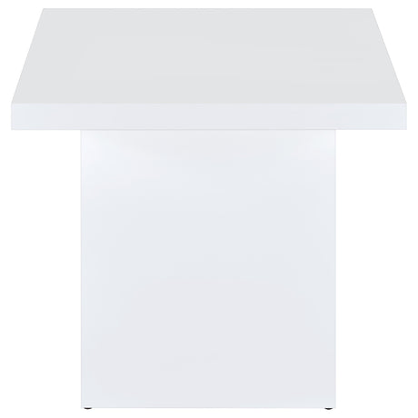 Devar White High Gloss Square Engineered Wood Side End Table from Coaster - Luna Furniture