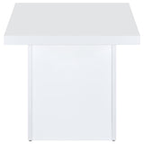 Devar White High Gloss Square Engineered Wood Side End Table from Coaster - Luna Furniture