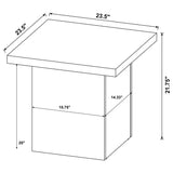 Devar White High Gloss Square Engineered Wood Side End Table from Coaster - Luna Furniture