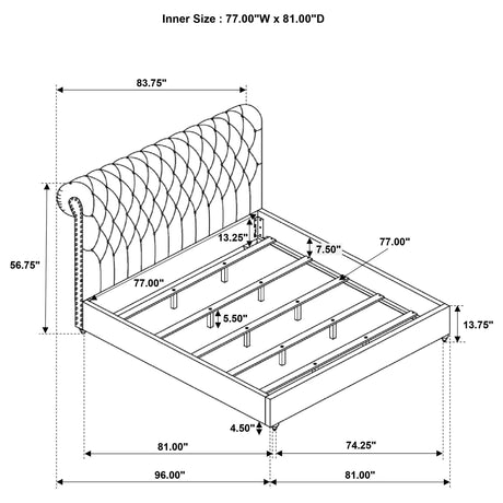 Devon Wine Red and Dark Oak 4-Piece Eastern King Bedroom Set from Coaster - Luna Furniture