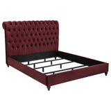Devon Wine Red and Dark Oak 4-Piece Eastern King Bedroom Set from Coaster - Luna Furniture