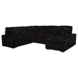 Devonshire Black Sleeper Sectional Sofa with Storage Chaise from Coaster - Luna Furniture