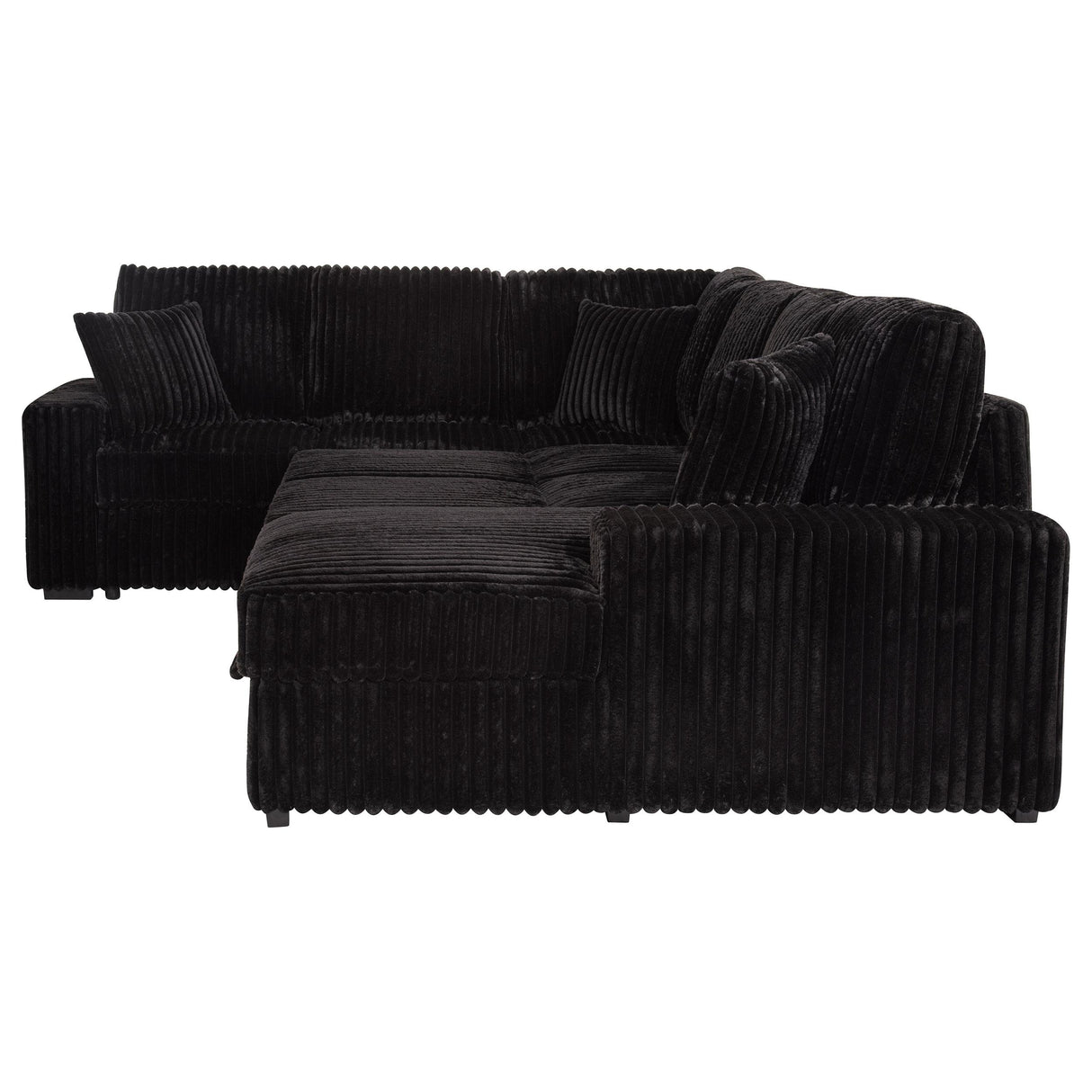 Devonshire Black Sleeper Sectional Sofa with Storage Chaise from Coaster - Luna Furniture
