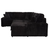 Devonshire Black Sleeper Sectional Sofa with Storage Chaise from Coaster - Luna Furniture