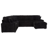 Devonshire Black Sleeper Sectional Sofa with Storage Chaise from Coaster - Luna Furniture