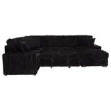 Devonshire Black Sleeper Sectional Sofa with Storage Chaise from Coaster - Luna Furniture