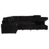 Devonshire Black Sleeper Sectional Sofa with Storage Chaise from Coaster - Luna Furniture