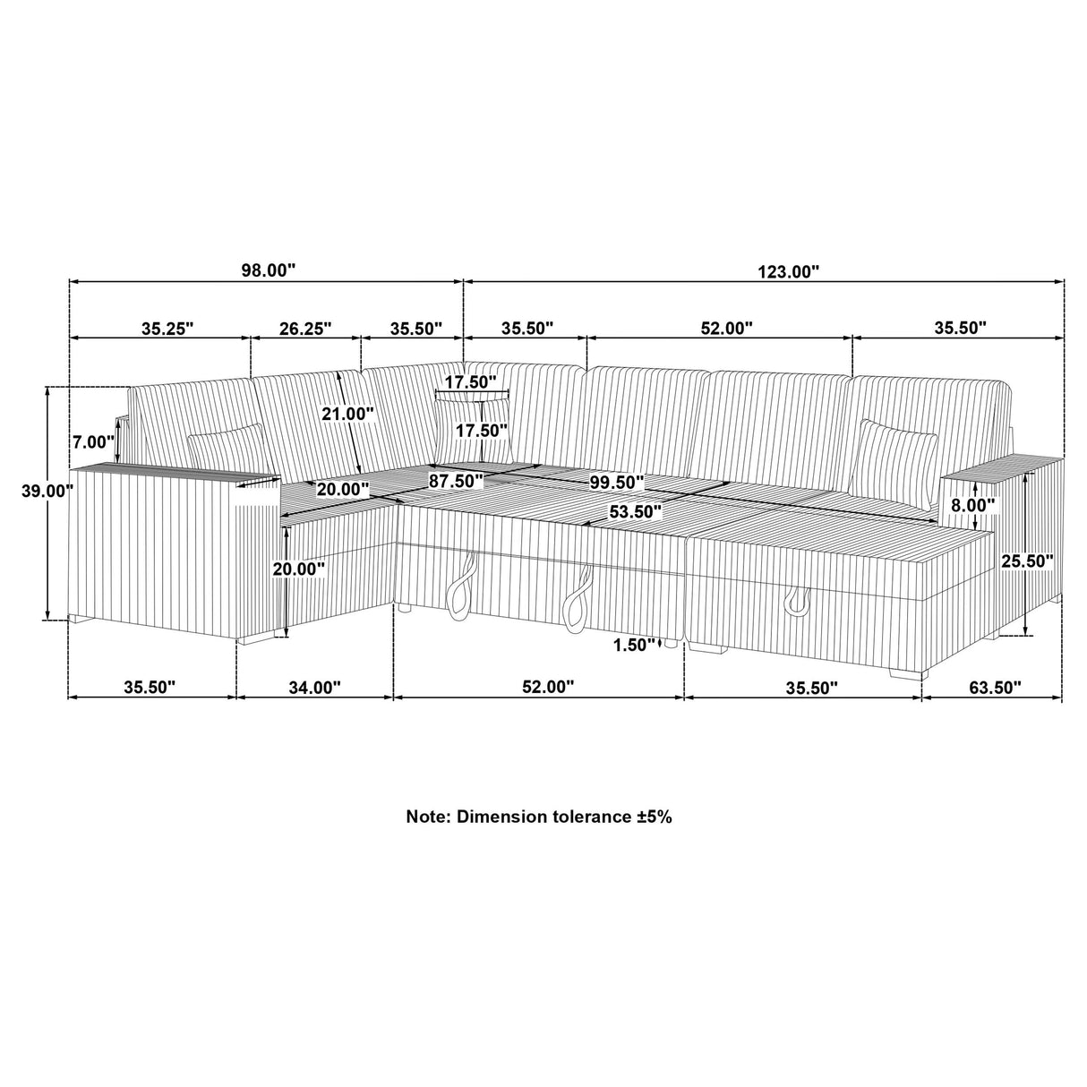 Devonshire Black Sleeper Sectional Sofa with Storage Chaise from Coaster - Luna Furniture