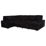 Devonshire Black Sleeper Sectional Sofa with Storage Chaise from Coaster - Luna Furniture