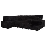 Devonshire Black Sleeper Sectional Sofa with Storage Chaise from Coaster - Luna Furniture