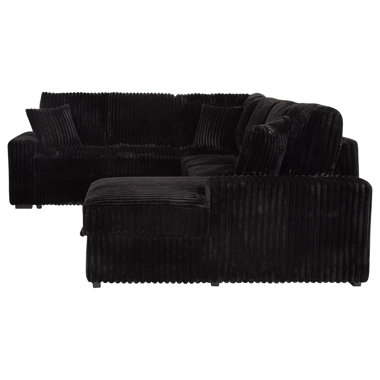 Devonshire Black Sleeper Sectional Sofa with Storage Chaise from Coaster - Luna Furniture