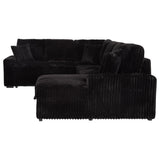 Devonshire Black Sleeper Sectional Sofa with Storage Chaise from Coaster - Luna Furniture