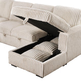Devonshire Camel Sleeper Sectional Sofa Storage Chaise from Coaster - Luna Furniture