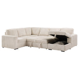 Devonshire Camel Sleeper Sectional Sofa Storage Chaise from Coaster - Luna Furniture