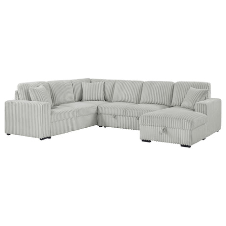 Devonshire Gray Sleeper Sectional Sofa Storage Chaise from Coaster - Luna Furniture