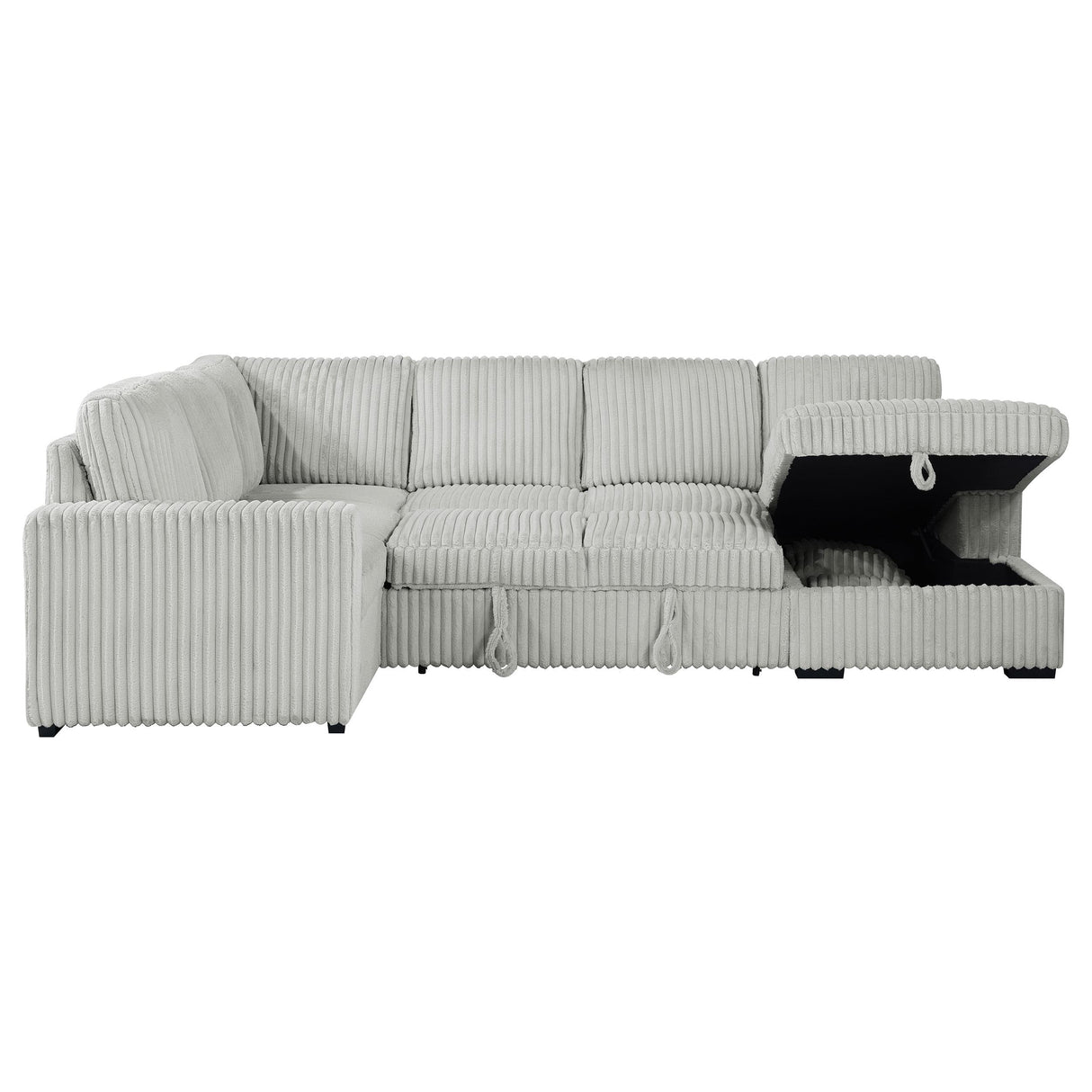 Devonshire Gray Sleeper Sectional Sofa Storage Chaise from Coaster - Luna Furniture